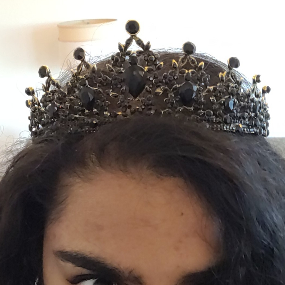 NEW Black Jeweled Crown